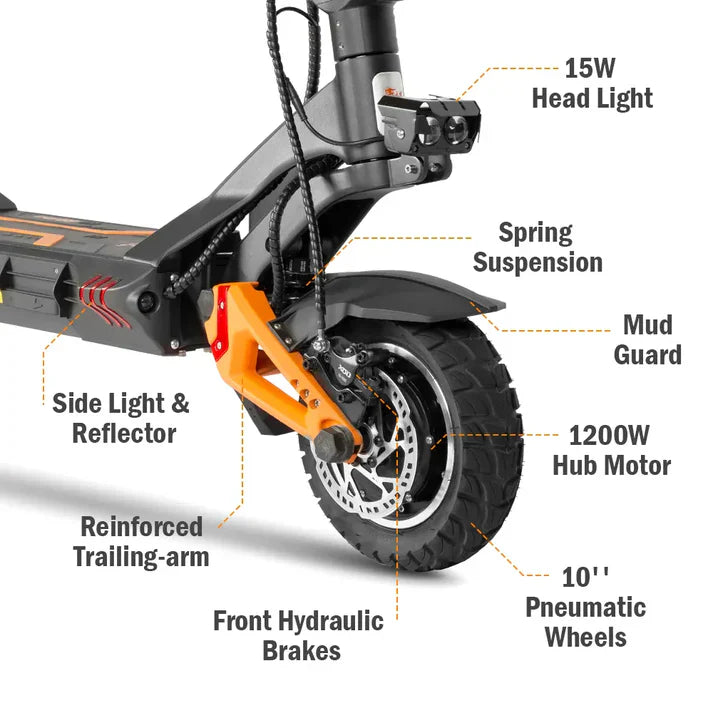Ultra Premium Dual Drive 1200W Motor Off-Road Scooter | 65KM/H Max Speed